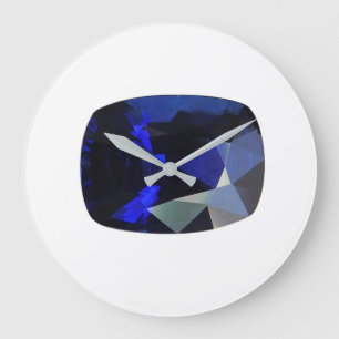Modevormig Sapphire Gemstone Blue Large Clock Grote Klok