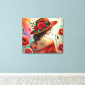 Modevrouw Canvas Afdruk (Insitu (Houten vloer))