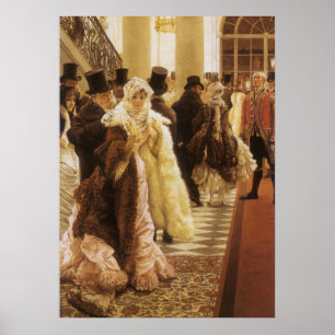 Modevrouw door Tissot, vintage Victoriaanse kunst Poster