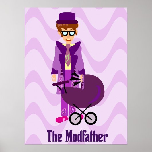 Modfather Funny Mod Sixties tekenfilm Poster (Voorkant)