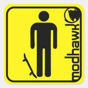 Modhawk geel vierkante sticker