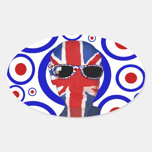 Modhead Retro sixties art Oval Stickers (Devant)