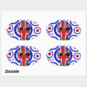 Modhead Retro sixties art Oval Stickers (Feuille)