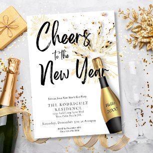 Modieus Champagne Bruisend Nieuwjaarsfeest Kaart