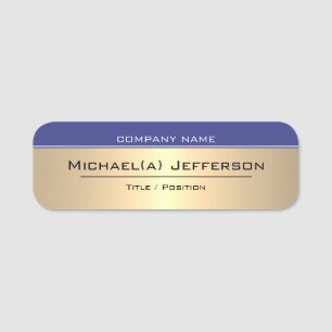 Modieus Donkerblauw & Luxe Goud Metallic: Chic Naamplaatje