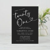 Modieus Elegant 21e Verjaardagsfeestje Kaart (Staand voorkant)