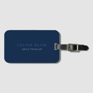 Modieus elegante navyblauw bagagelabel