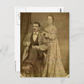 Modieus Pas getrouwd paar circa 1870 Briefkaart (Voorkant / Achterkant)