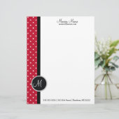 Modieus Rood en Wit Stip/het Briefhoofd van het (Staand voorkant)