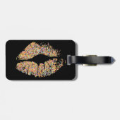 Modieus schitter Lippen Bagagelabel (Achterkant horizontaal)