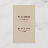 , modieus visitekaartje (Achterkant)