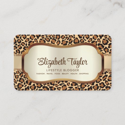 Modieuze Animal Print Visitekaartje (Voorkant)