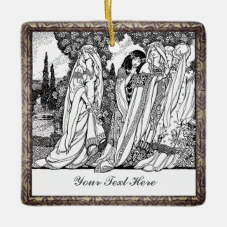 Modieuze Dames Keramisch Ornament