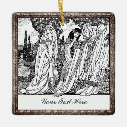 Modieuze  Dames Keramisch Ornament (Voorkant)