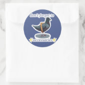 modieuze duif ronde sticker (Tas)