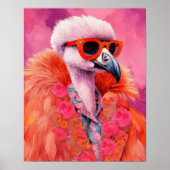 Modieuze Flamingo Funky Art Print (Voorkant)