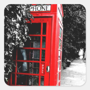 Modieuze Red London postbus Vierkante Sticker