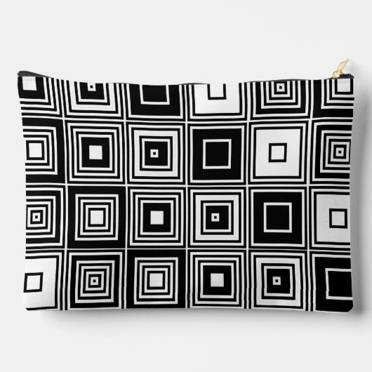 Modieuze Retro look zwart wit vierkant patroon Etui (Achterkant)