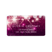Modieuze Roze Glitter met Glamour Sparkles Etiket (Voorkant)