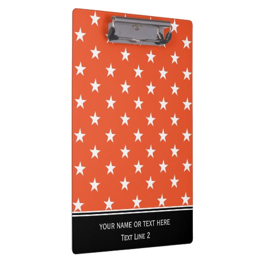 Modieuze Tangerine Tango Sinaasappel en witte ster Klembord (Rechts)