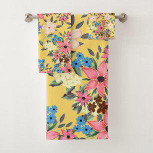 Modieuze tuin bloemenontwerp bad handdoek