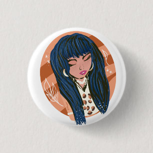 Modieuze vrouw schoonheid fashionista blogger ronde button 3,2 cm