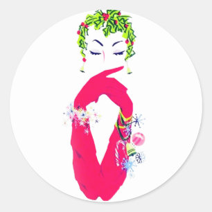 Modieuze  vrouwen Jingle All the Way Ronde Sticker