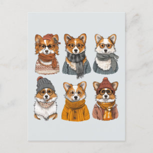 Modieuze Welsh Corgi Honden Briefkaart