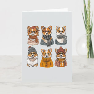 Modieuze Welsh Corgi Honden Kaart
