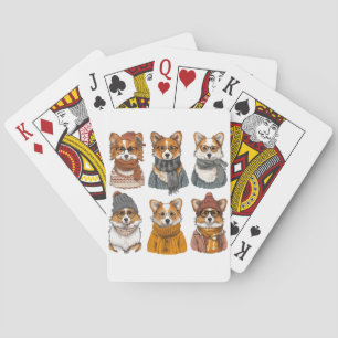 Modieuze Welsh Corgi Honden Pokerkaarten