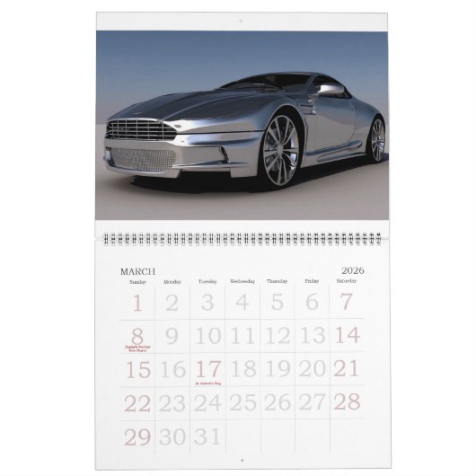 Modifiable 20xx Le calendrier automobile (Mar 2026)