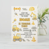 Modifiable en construction Anniversaire Invitation (Debout devant)