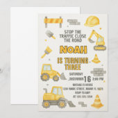 Modifiable en construction Anniversaire Invitation (Devant / Derrière)