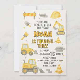 Modifiable en construction Anniversaire Invitation