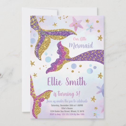 Modifiable sous la carte Sea Party avec arc-en-cie (Devant)