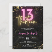 Modifiable Treize Anniversaire Fête Invitation (Devant)