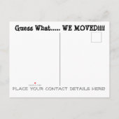 Modification des cartes postales d'adresse (Dos)