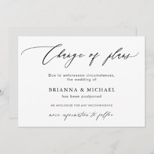 Modification des plans  Faire-part Mariage reporté