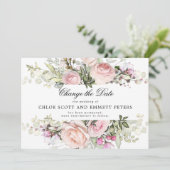 Modifier la date Rose Floral Mariage Faire-part (Debout devant)