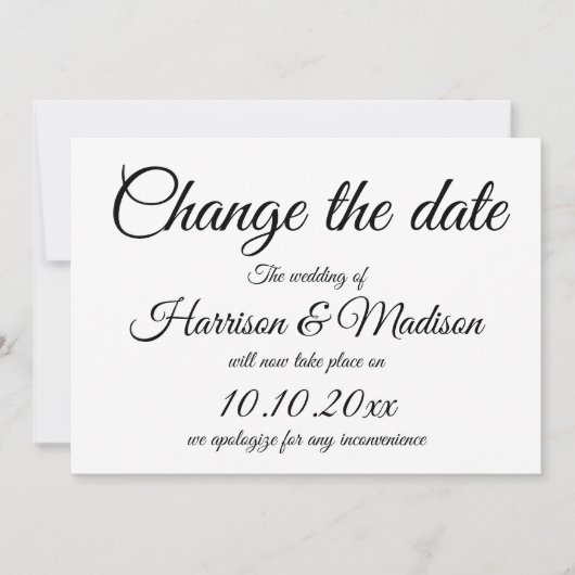 Modifier la date, Script Mariage Faire-part (Devant)