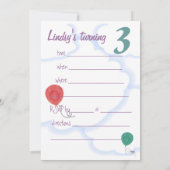 Modifier l'âge Invitation de fête d'anniversaire (Dos)