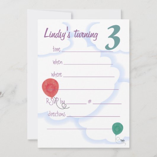 Modifier l'âge Invitation de fête d'anniversaire (Dos)