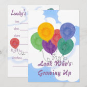 Modifier l'âge Invitation de fête d'anniversaire (Devant / Derrière)