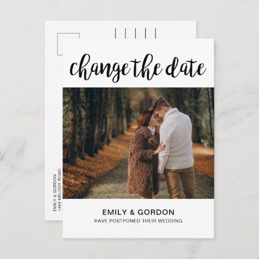 Modifier le Faire-part Mariage de date reportée (Devant / Derrière)