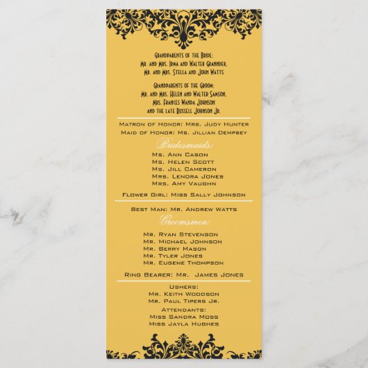 Modifier le programme de mariage couleur Arrière - (Dos)