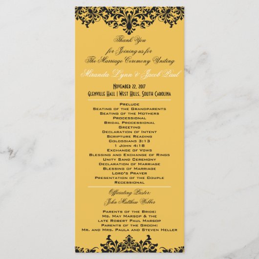 Modifier le programme de mariage couleur Arrière - (Devant)