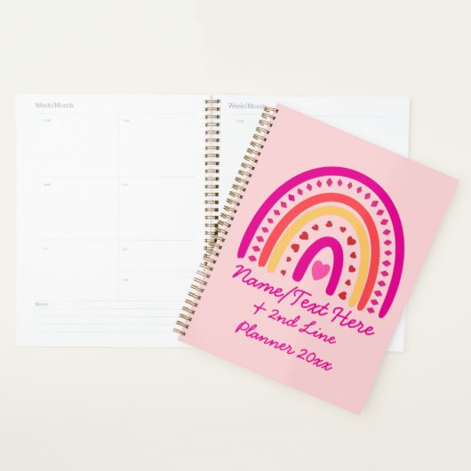 Modifier le texte Ajouter le nom Boho Rainbow Hear (Devant avec enveloppe)
