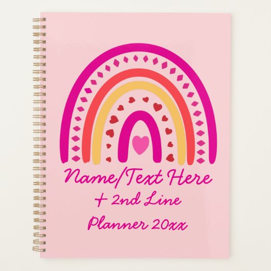 Modifier le texte Ajouter le nom Boho Rainbow Hear (Devant)