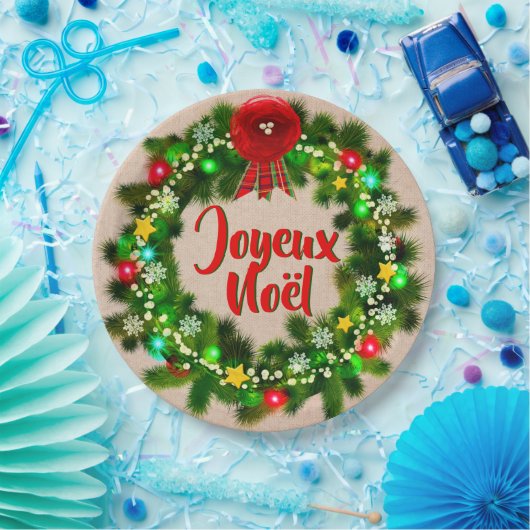 Modifier le texte Assiette joyeux Noël 9" (Fête)