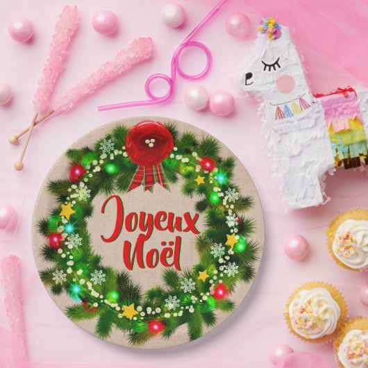 Modifier le texte Assiette joyeux Noël 9" (Fête)